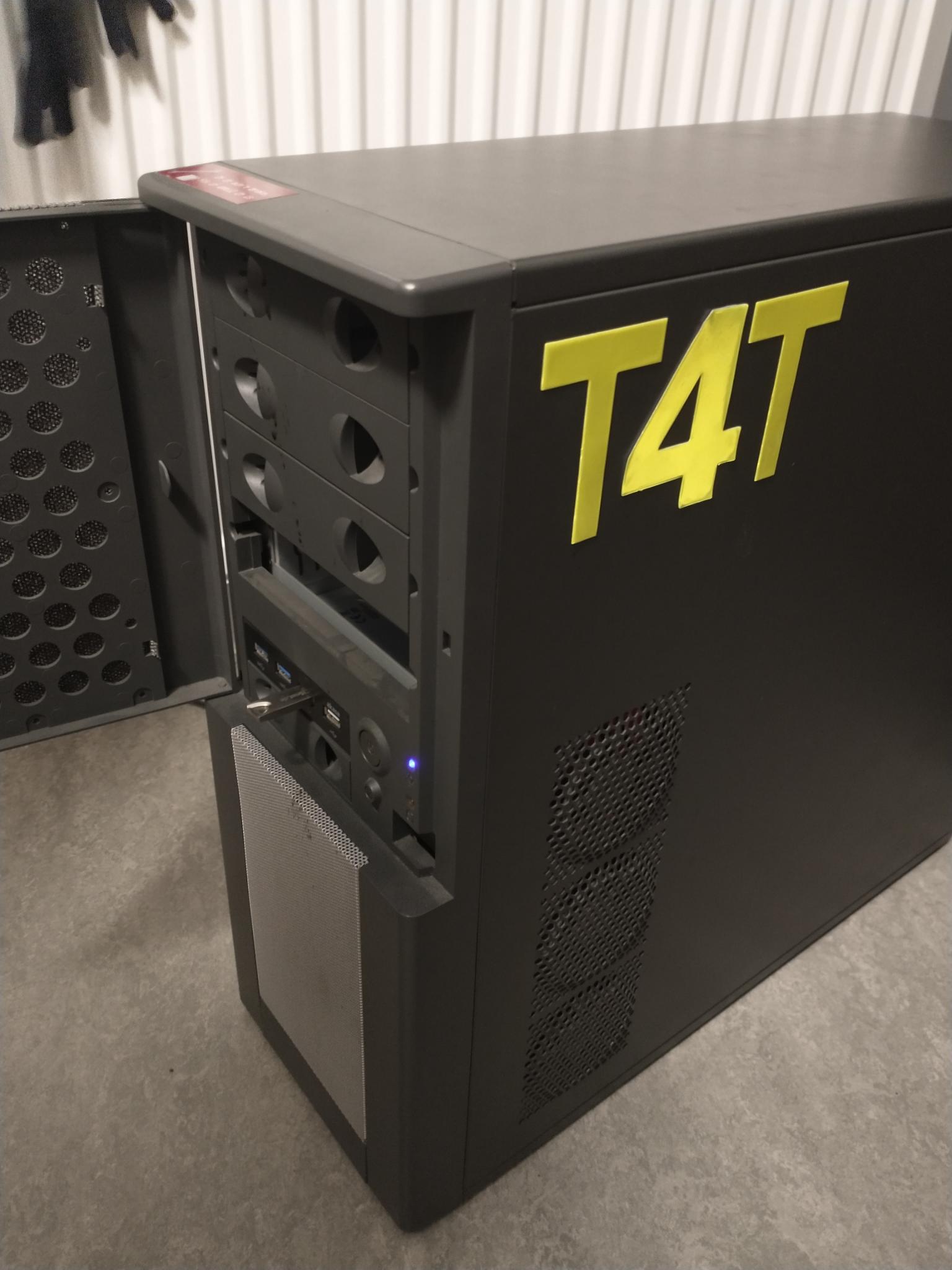 Mounting a power supply in our case using three screw plates.
